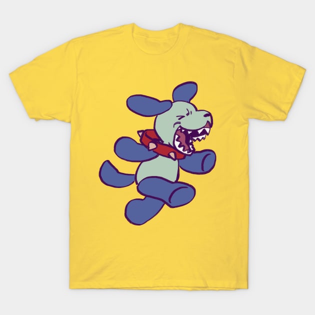 kobato blue dog ioryogi san romping around T-Shirt by mudwizard